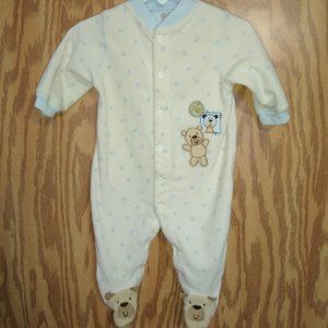 Soft Fleecy Boys Footie Pajamas, Size 3-6 Months